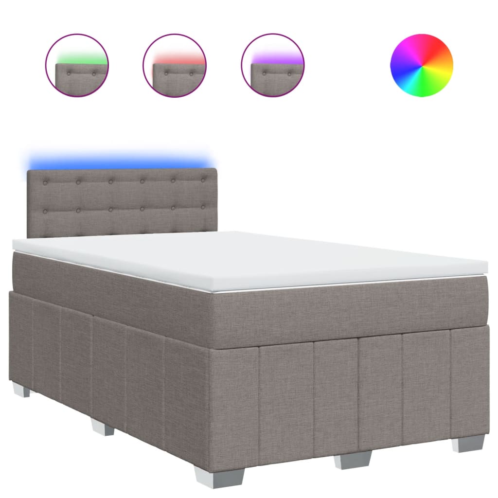 kontinentalseng med madras 120x200 cm stof gråbrun