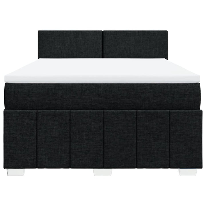 kontinentalseng med madras 140x190 cm stof sort