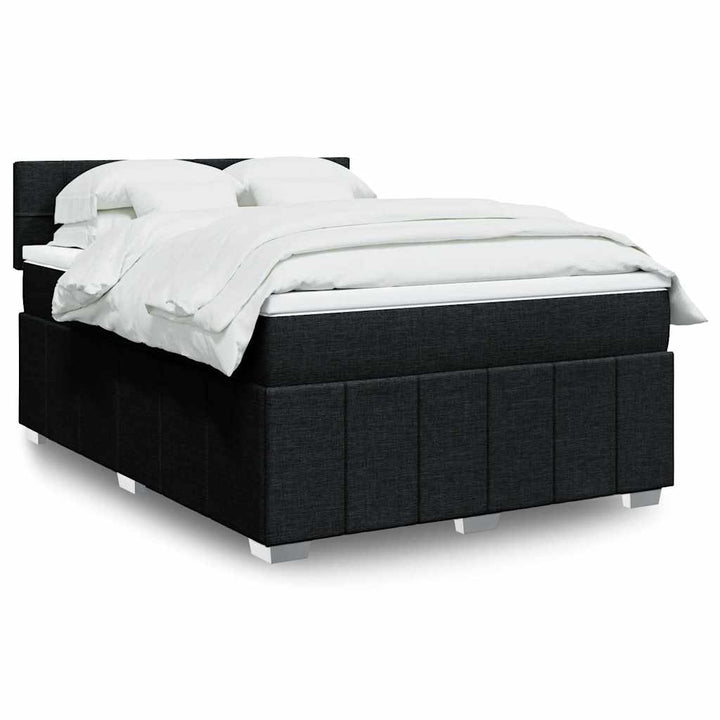 kontinentalseng med madras 140x190 cm stof sort