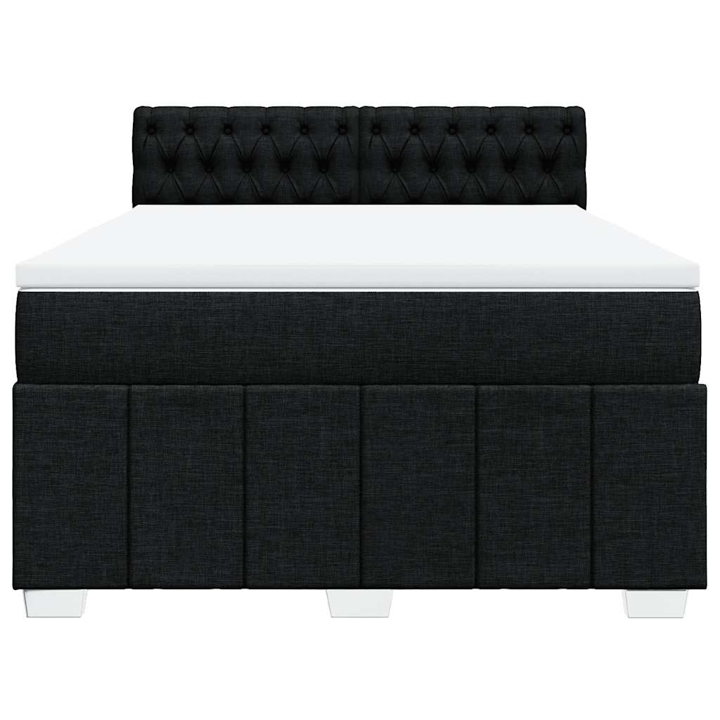 kontinentalseng med madras 140x190 cm stof sort