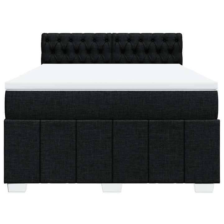 kontinentalseng med madras 140x190 cm stof sort