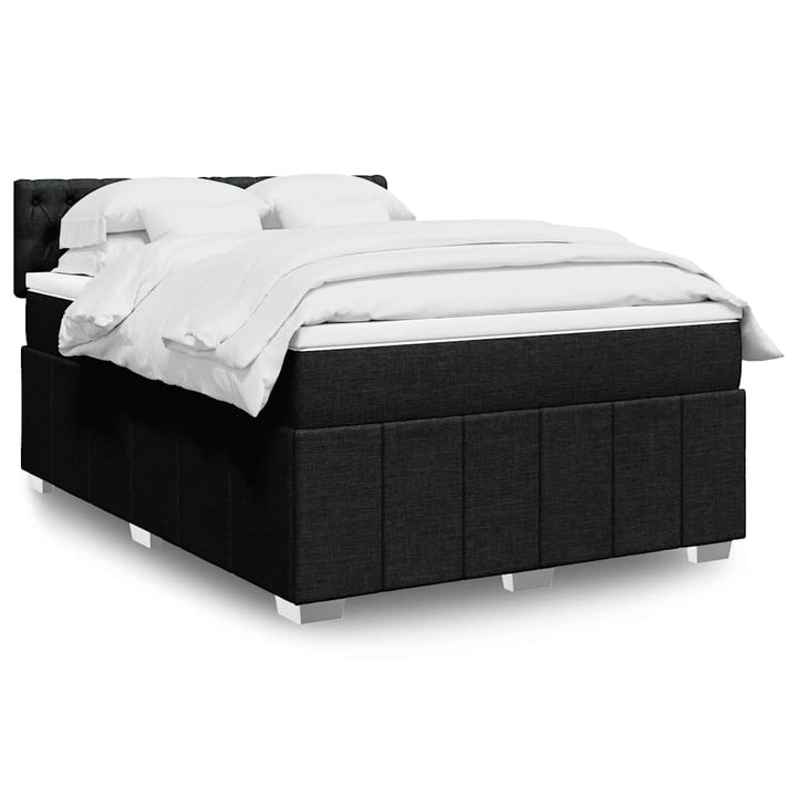 kontinentalseng med madras 140x190 cm stof sort