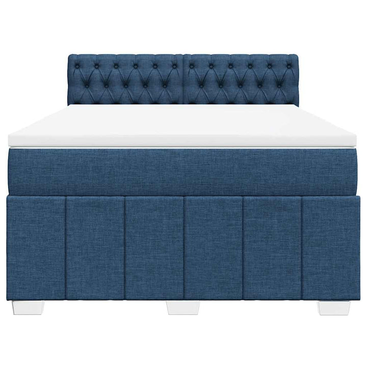 kontinentalseng med madras 140x190 cm stof blå