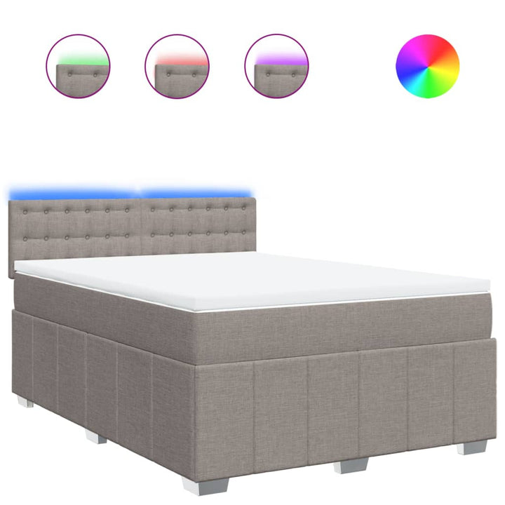 kontinentalseng med madras 140x200 cm stof gråbrun