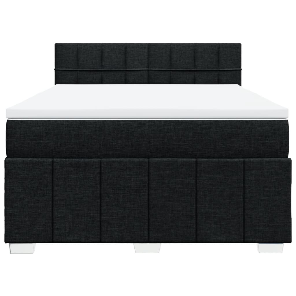 kontinentalseng med madras 160x200 cm stof sort