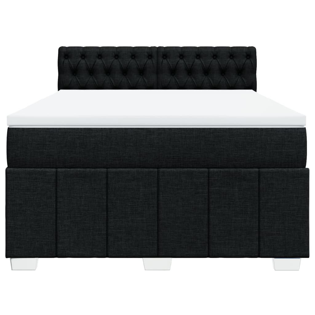 kontinentalseng med madras 160x200 cm stof sort