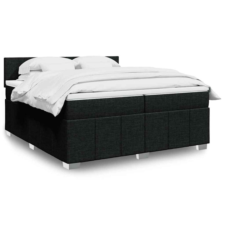 kontinentalseng med madras 200x200 cm stof sort