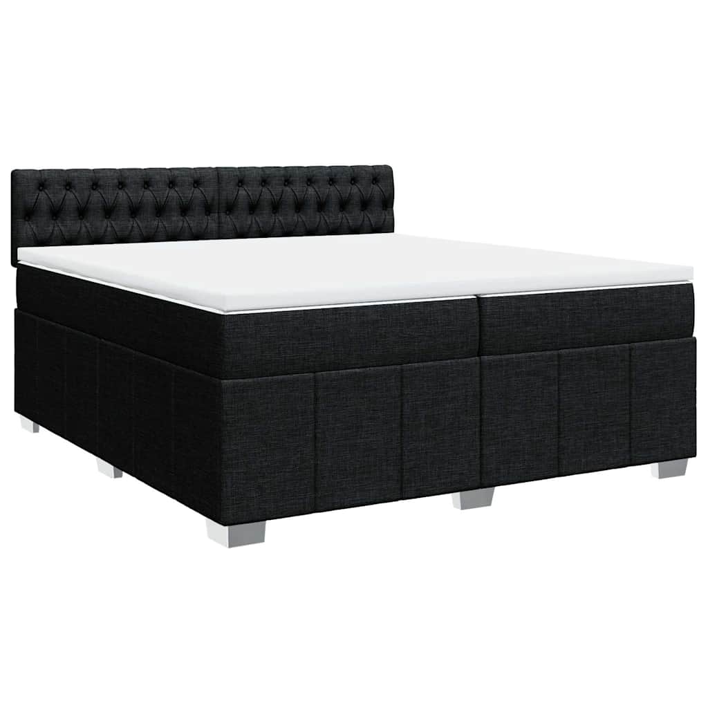 kontinentalseng med madras 200x200 cm stof sort