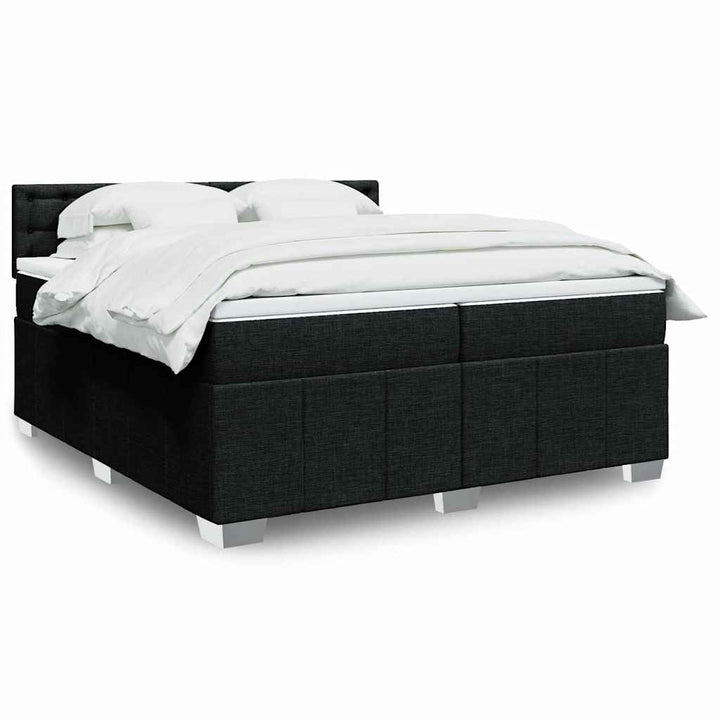 kontinentalseng med madras 200x200 cm stof sort