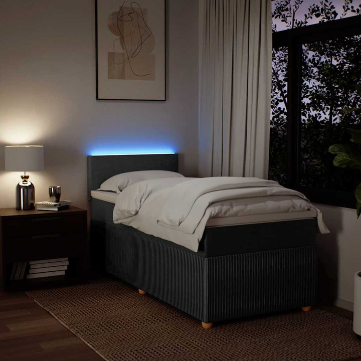 kontinentalseng med madras 80x200 cm stof mørkegrå