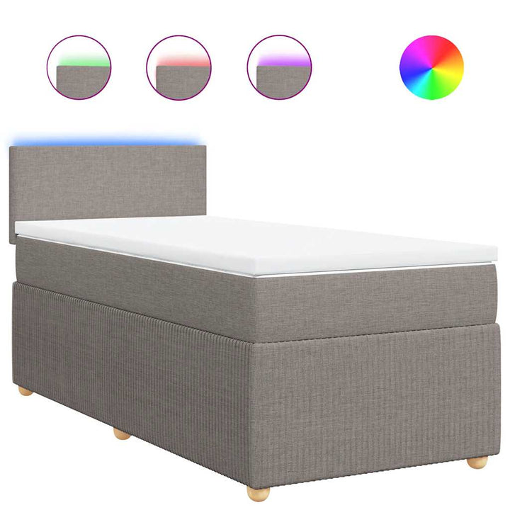 kontinentalseng med madras 80x200 cm stof gråbrun