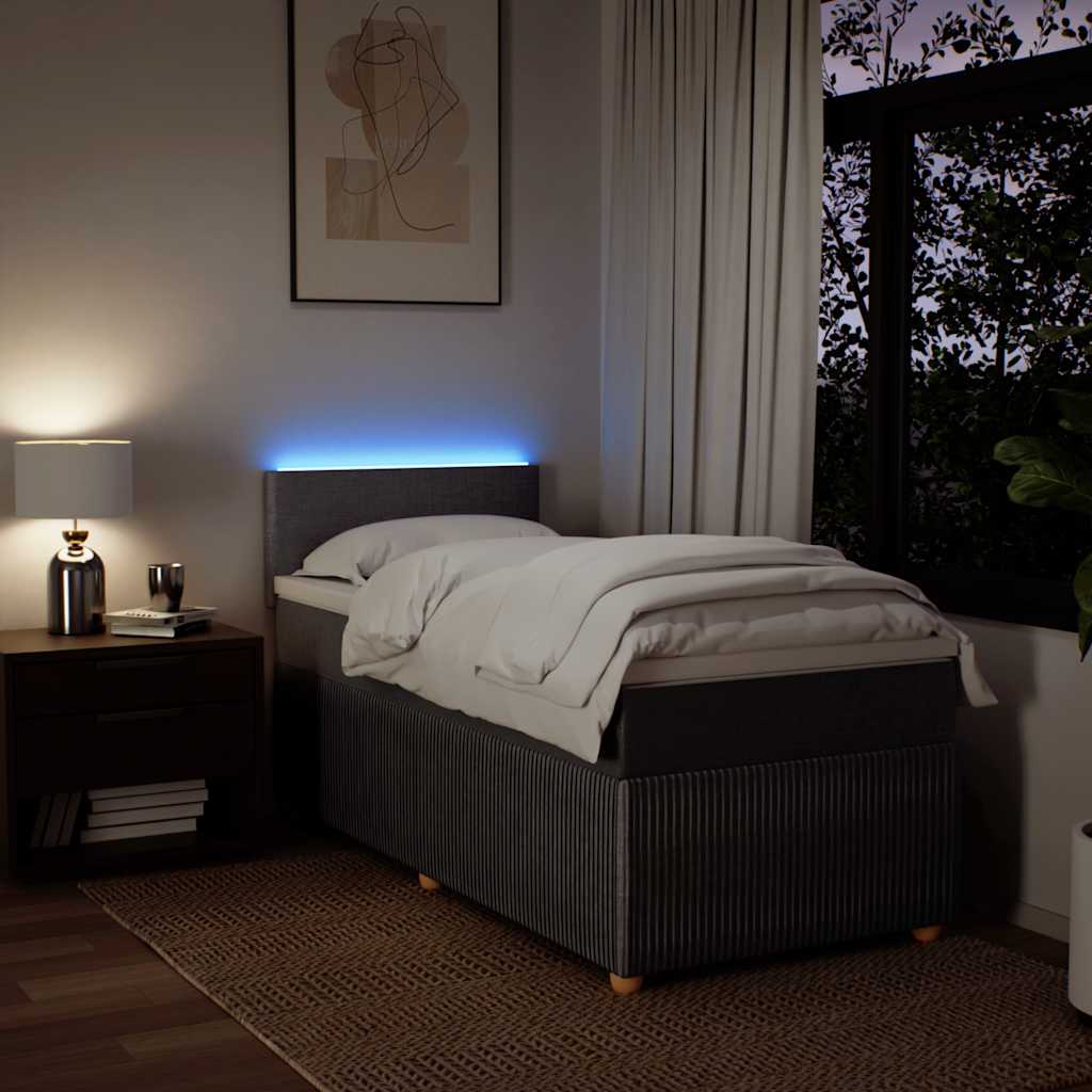 kontinentalseng med madras 80x200 cm stof gråbrun