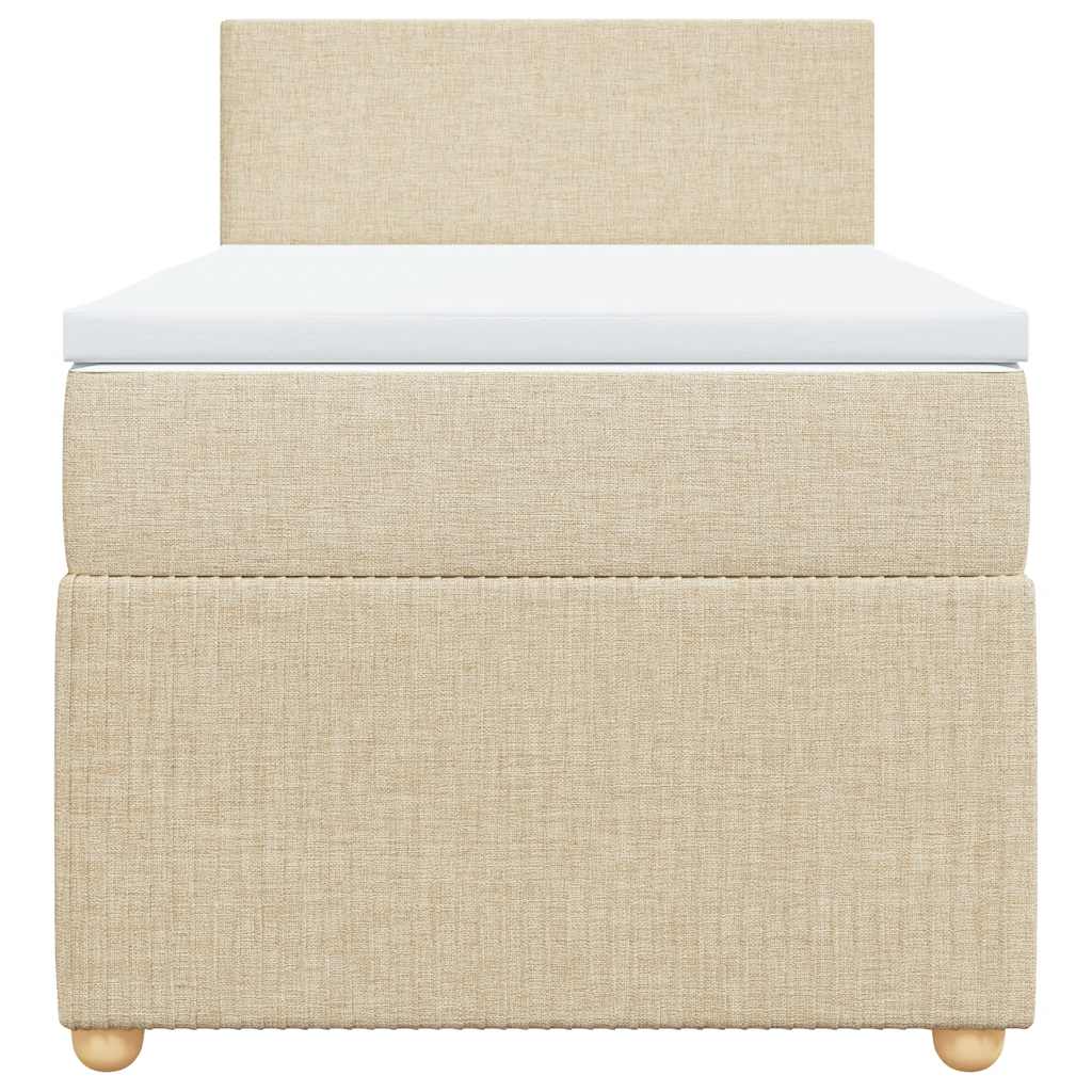 kontinentalseng med madras 80x200 cm stof cremefarvet