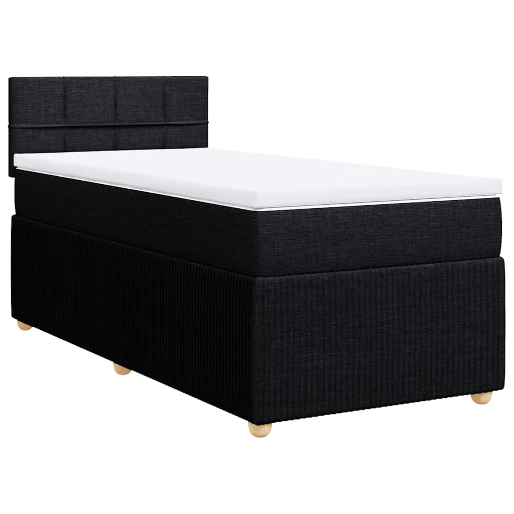 kontinentalseng med madras 80x200 cm stof sort