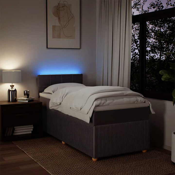 kontinentalseng med madras 80x200 cm stof mørkebrun