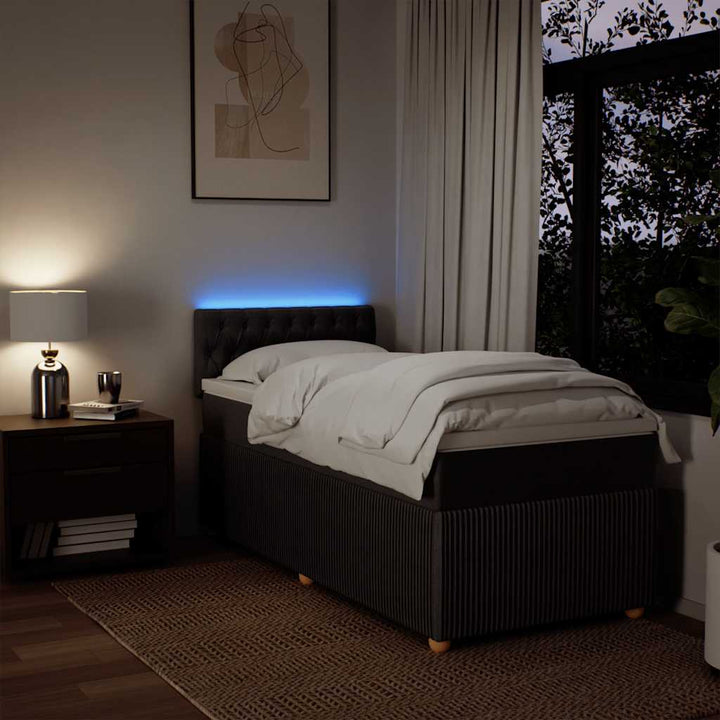 kontinentalseng med madras 80x200 cm stof mørkebrun