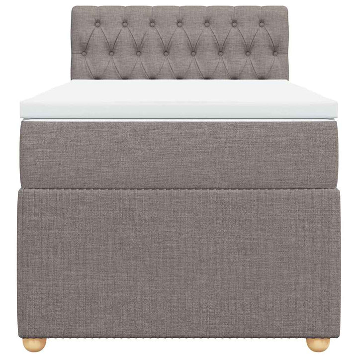 kontinentalseng med madras 80x200 cm stof gråbrun