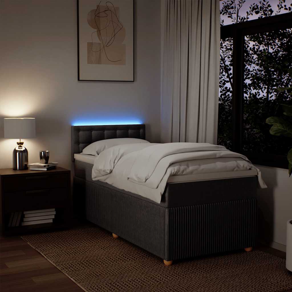 kontinentalseng med madras 80x200 cm stof gråbrun