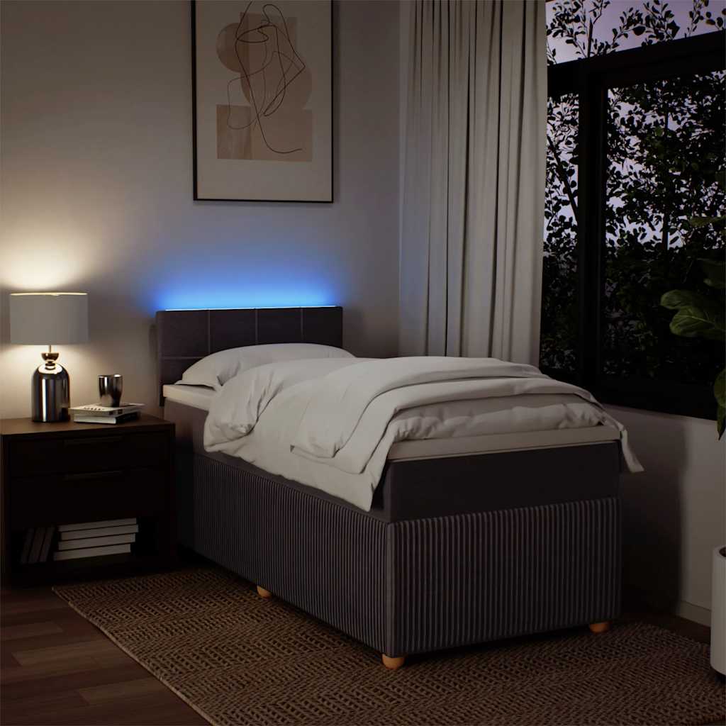 kontinentalseng med madras 90x190 cm stof mørkebrun