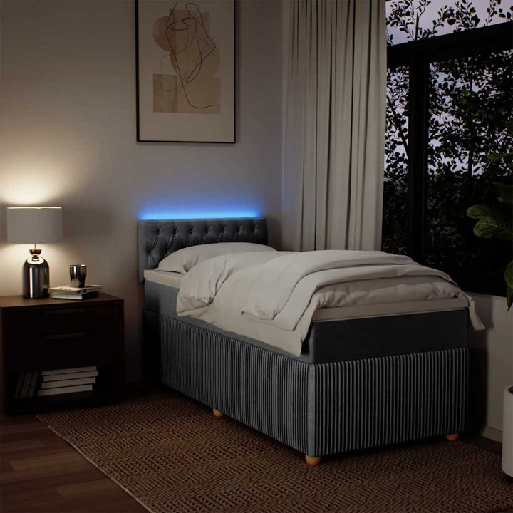 kontinentalseng med madras 90x190 cm stof lysegrå