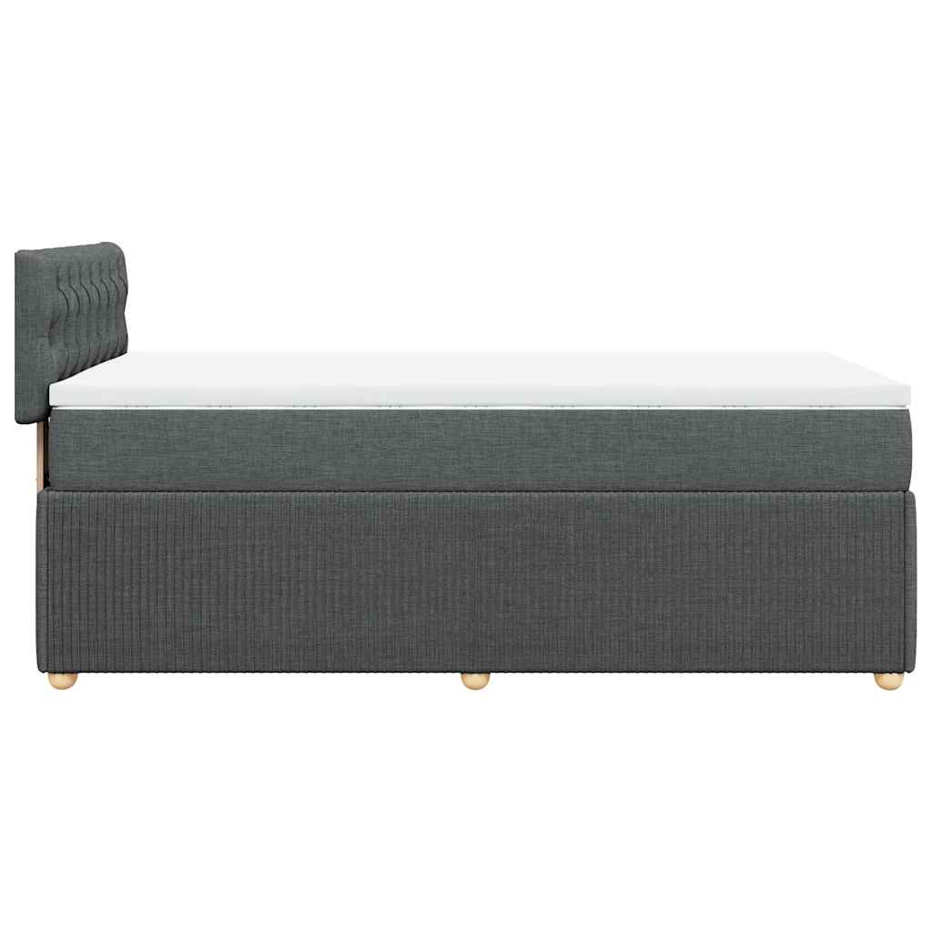 kontinentalseng med madras 90x190 cm stof mørkegrå