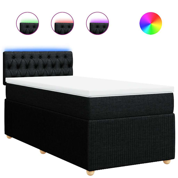 kontinentalseng med madras 90x190 cm stof sort