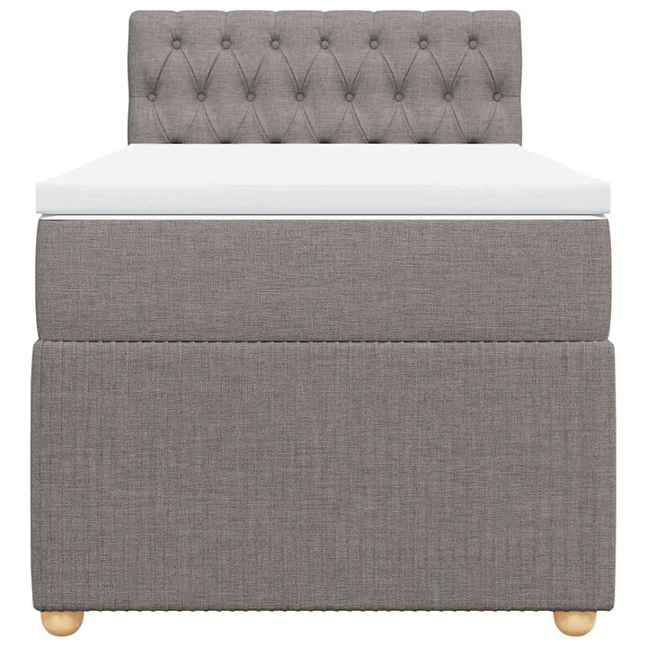 kontinentalseng med madras 90x190 cm stof gråbrun