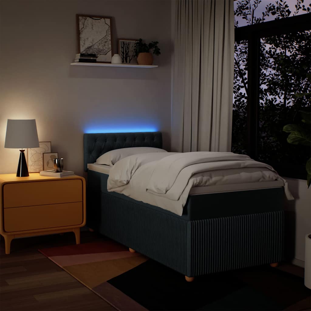 kontinentalseng med madras 90x190 cm stof blå