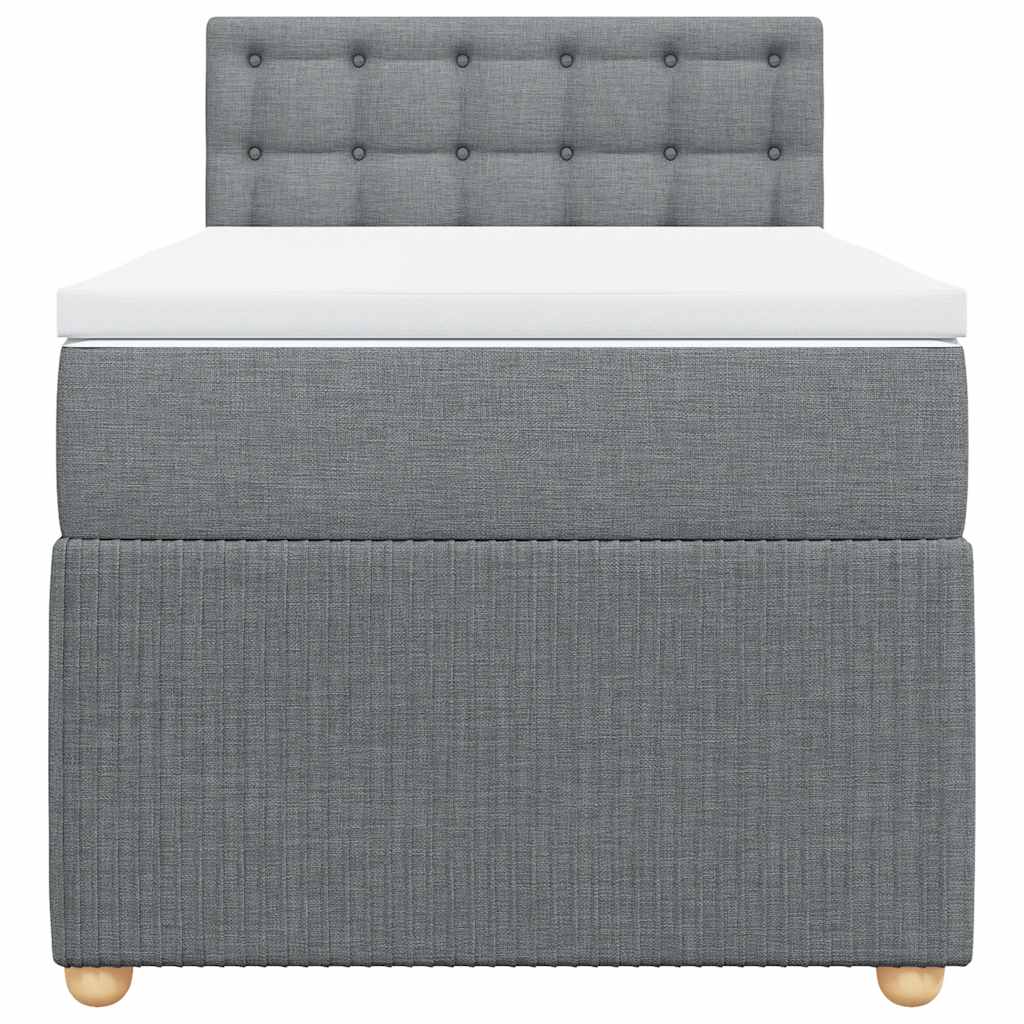 kontinentalseng med madras 90x190 cm stof lysegrå