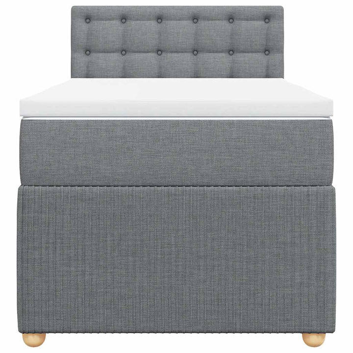 kontinentalseng med madras 90x190 cm stof lysegrå