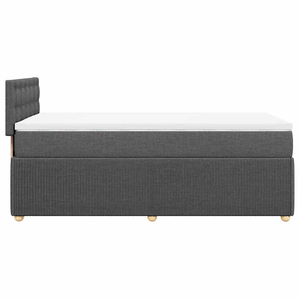 kontinentalseng med madras 90x190 cm stof mørkegrå