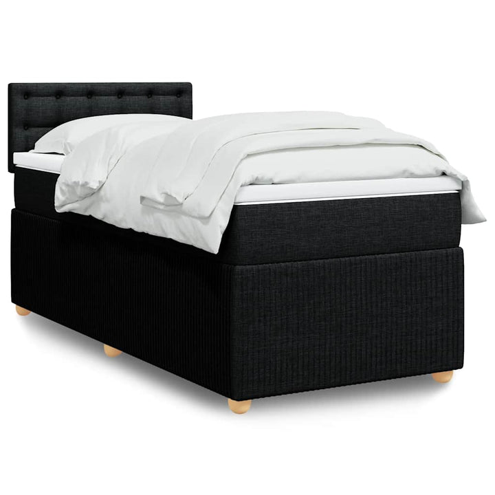 kontinentalseng med madras 90x190 cm stof sort