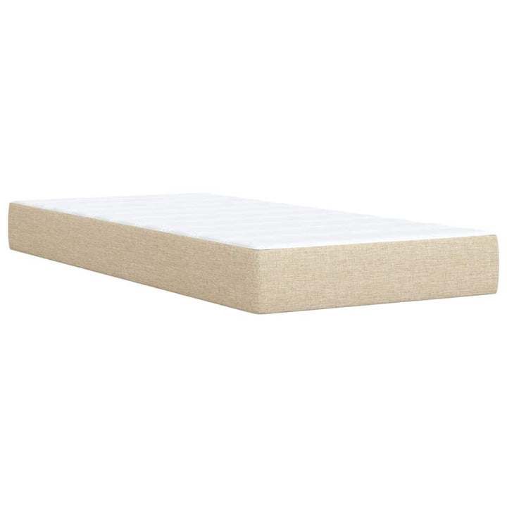 kontinentalseng med madras 90x190 cm stof cremefarvet