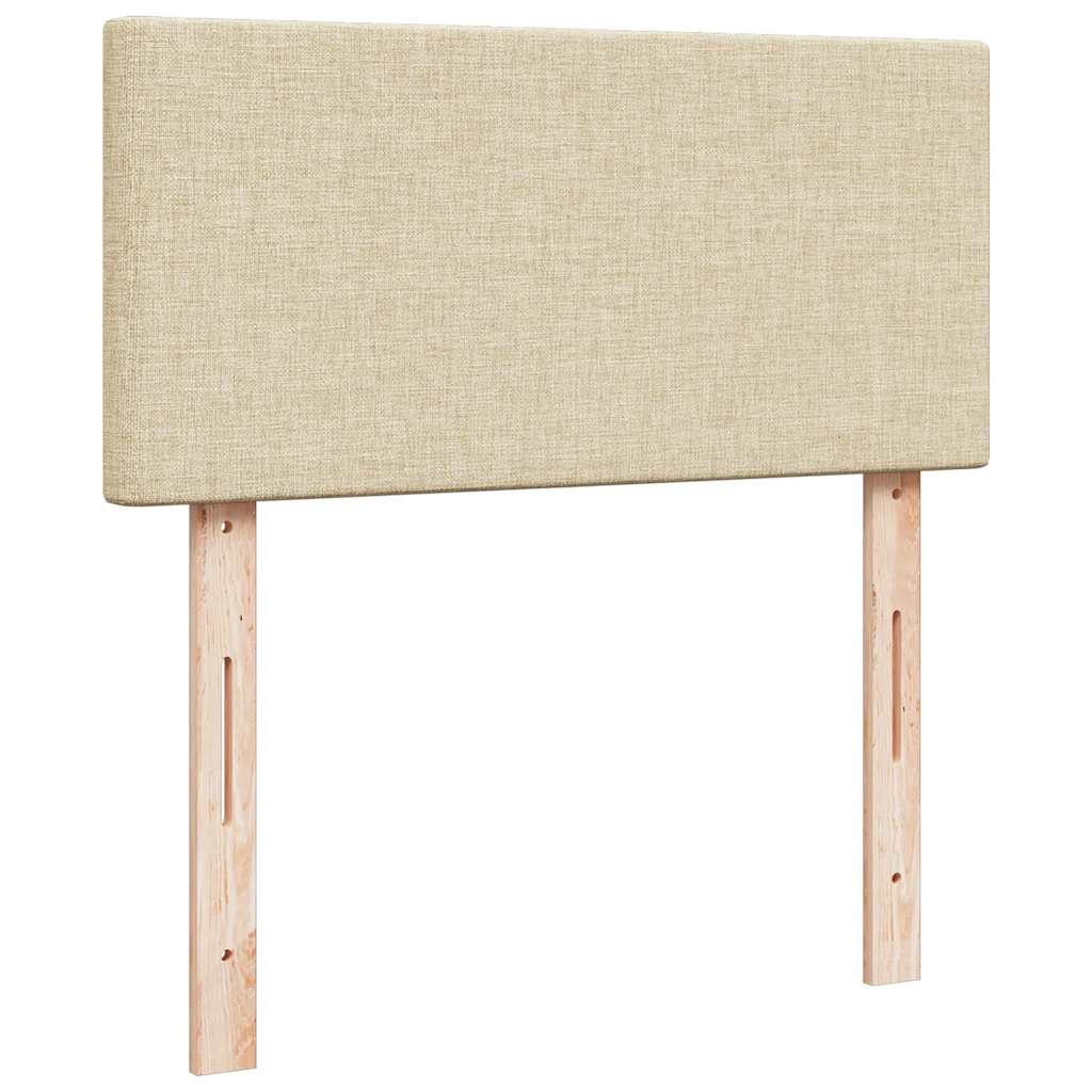 kontinentalseng med madras 90x200 cm stof cremefarvet