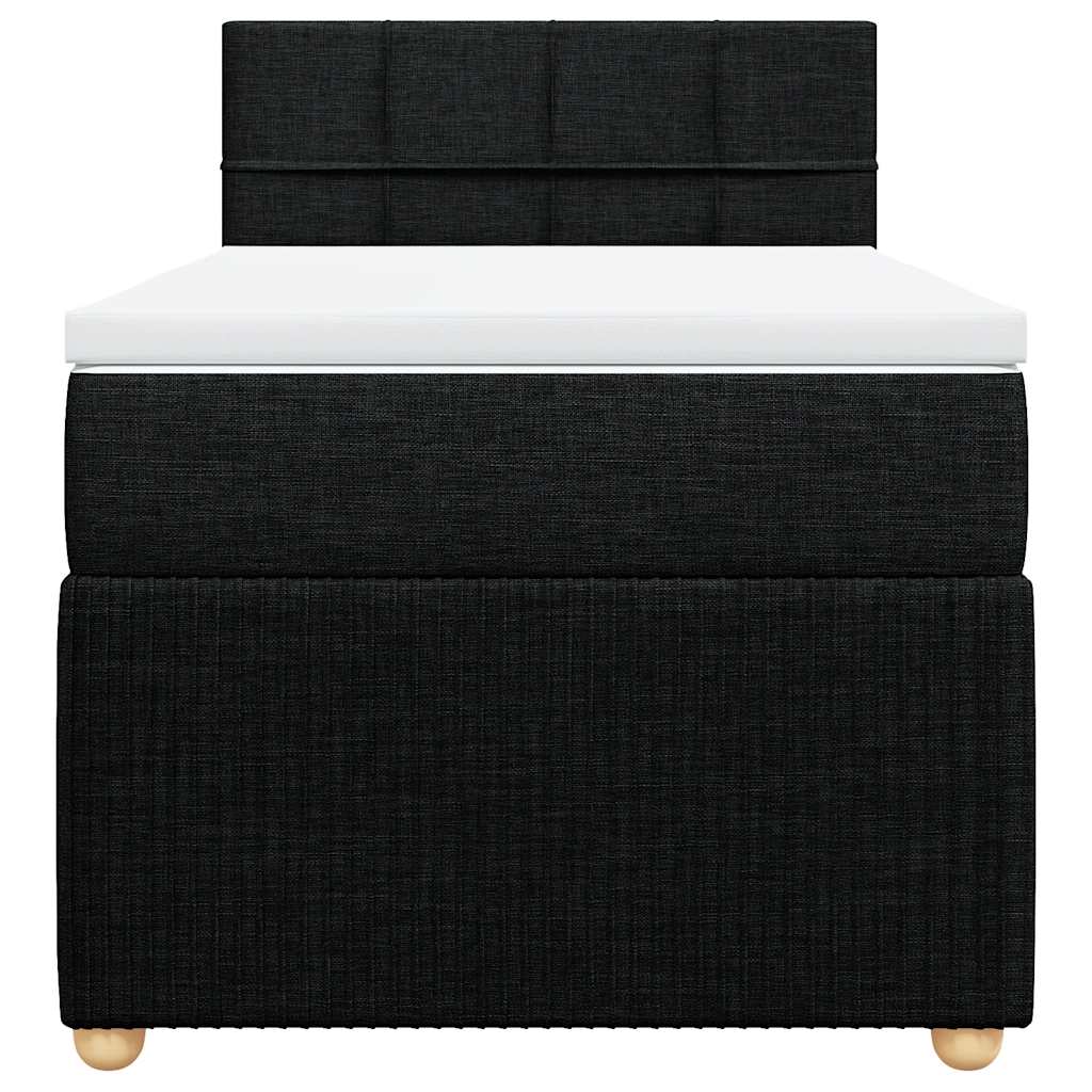 kontinentalseng med madras 90x200 cm stof sort