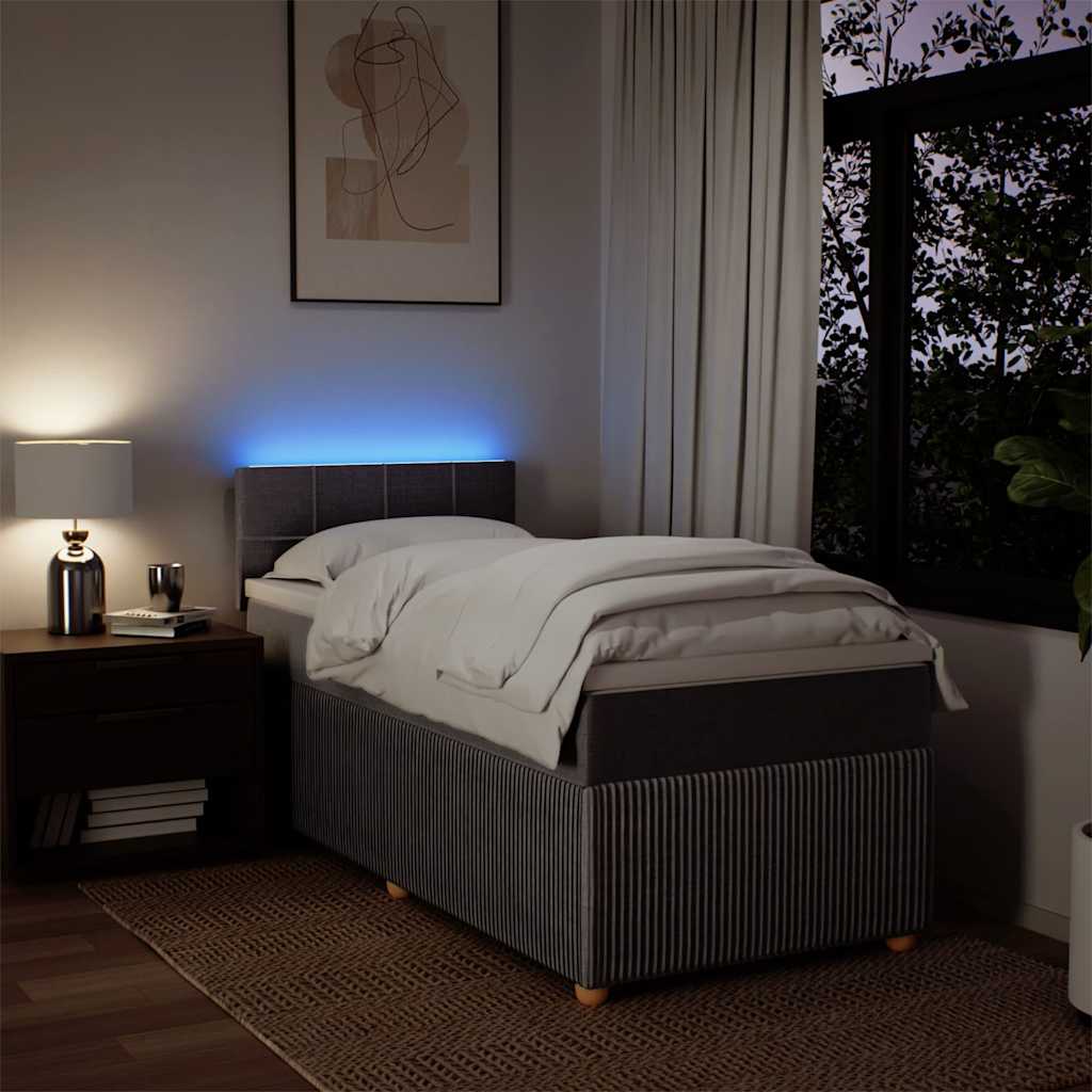 kontinentalseng med madras 90x200 cm stof gråbrun