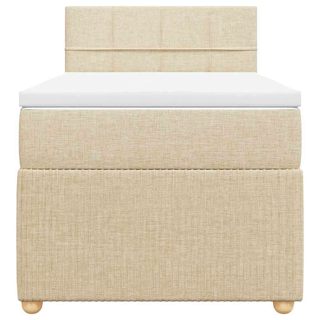 kontinentalseng med madras 90x200 cm stof cremefarvet