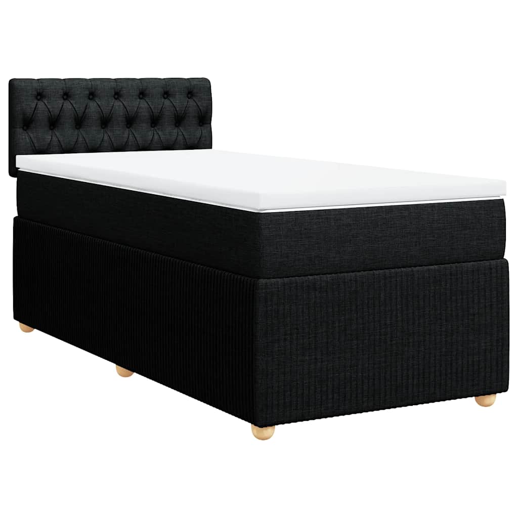 kontinentalseng med madras 90x200 cm stof sort