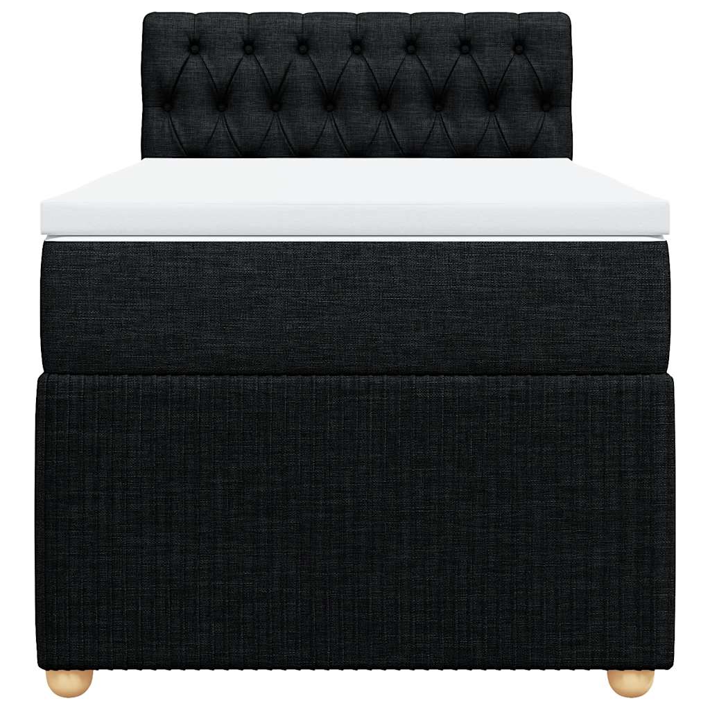 kontinentalseng med madras 90x200 cm stof sort