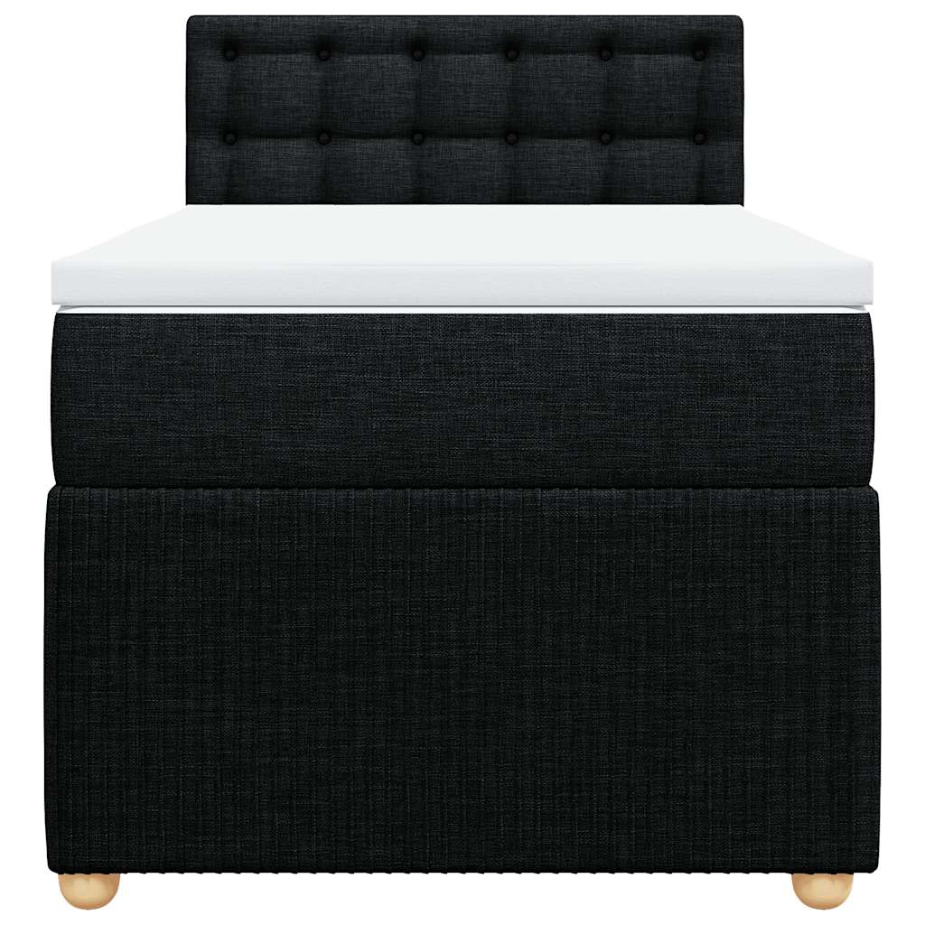 kontinentalseng med madras 90x200 cm stof sort