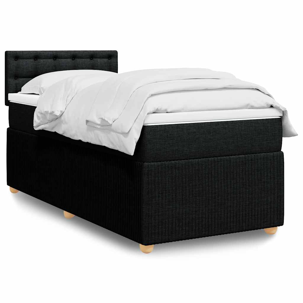 kontinentalseng med madras 90x200 cm stof sort