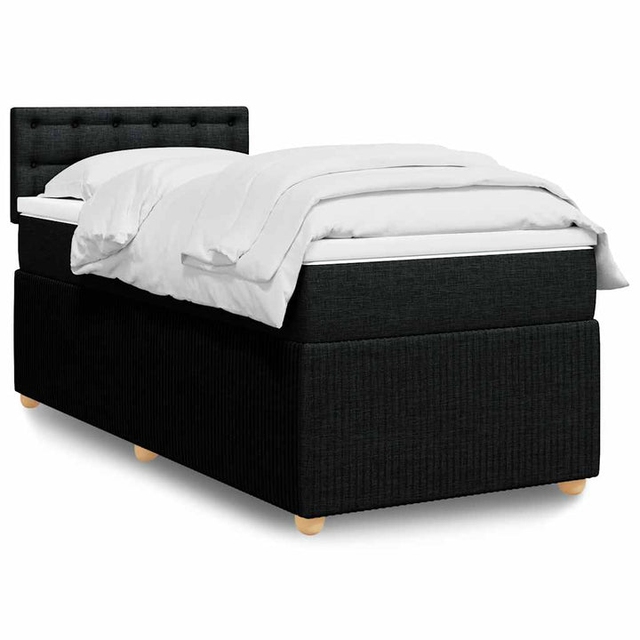 kontinentalseng med madras 90x200 cm stof sort