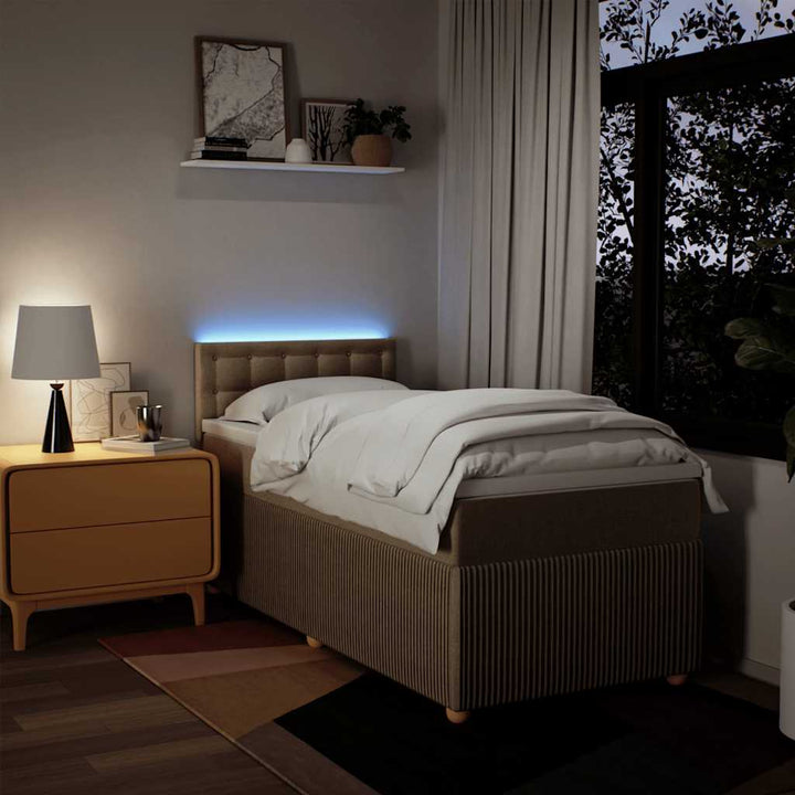kontinentalseng med madras 90x200 cm stof cremefarvet