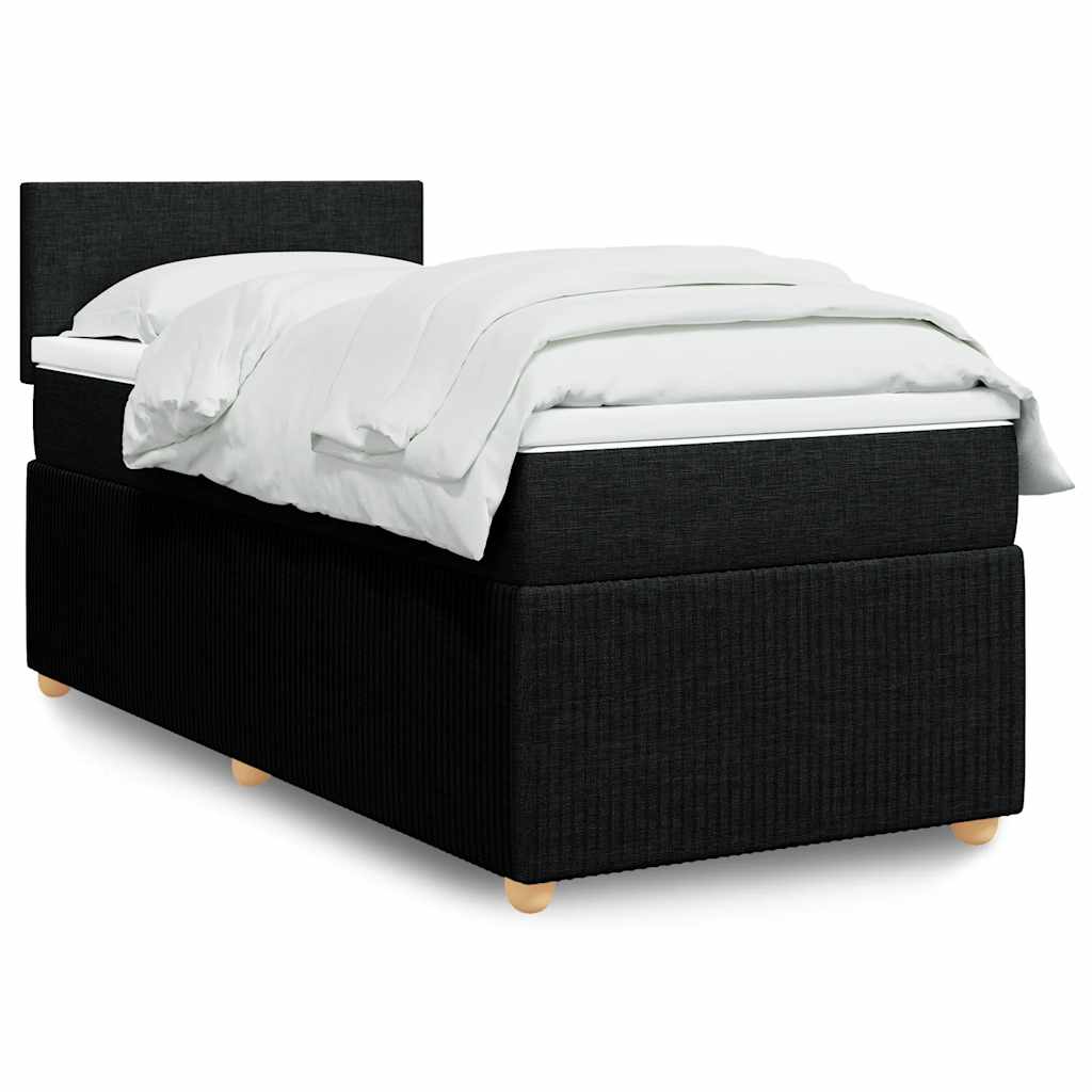 kontinentalseng med madras 100x200 cm stof sort