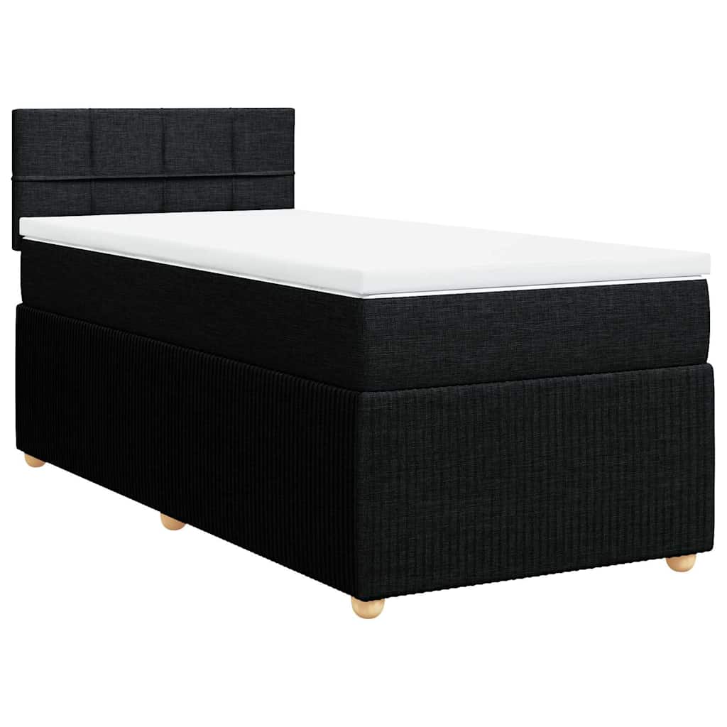 kontinentalseng med madras 100x200 cm stof sort