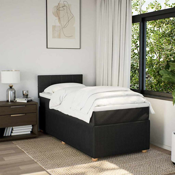 kontinentalseng med madras 100x200 cm stof sort