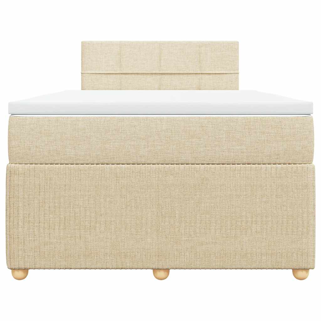 kontinentalseng med madras 120x190 cm stof cremefarvet
