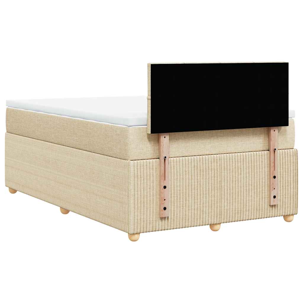 kontinentalseng med madras 120x190 cm stof cremefarvet