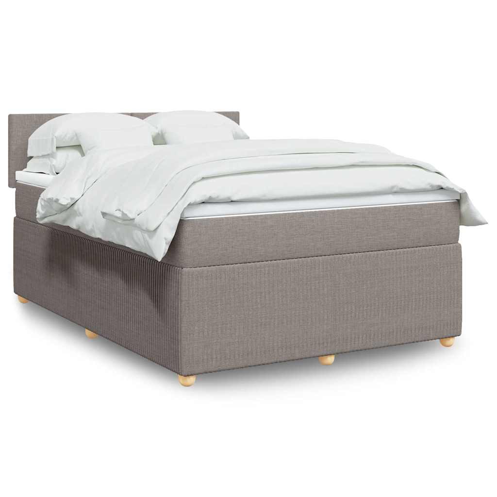 kontinentalseng med madras 140x190 cm stof gråbrun