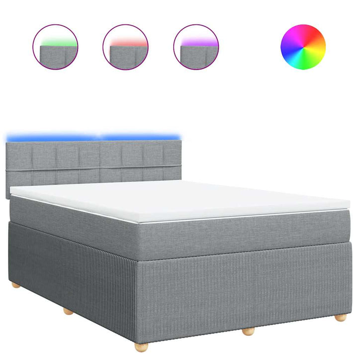 kontinentalseng med madras 140x190 cm stof lysegrå